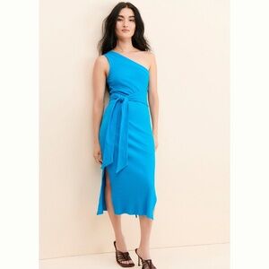 Anthropologie Blue One Shoulder Dress